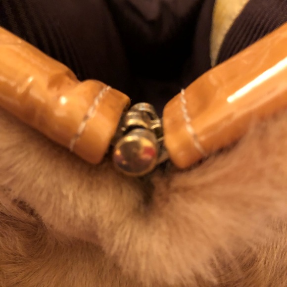 KOOBA Animal FUR SATCHEL BAG, camel w/ caramel - Picture 6 of 8